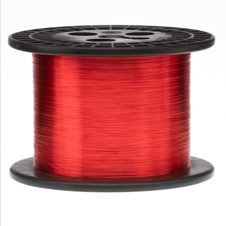 Magnet Wire, Heavy Build Enameled Copper Wire, 30 AWG, 10.0 Lbs, 31320' Lngth, 0.0117 Diameter,Red